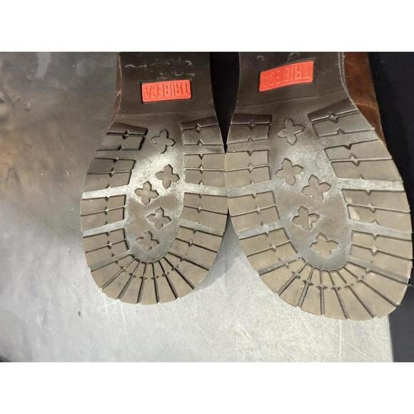 Vintage Y2K Tribeca Plaid Leather Fringe Chunky 90s Baddie Platform Heels 10M - Picture 6 of 13